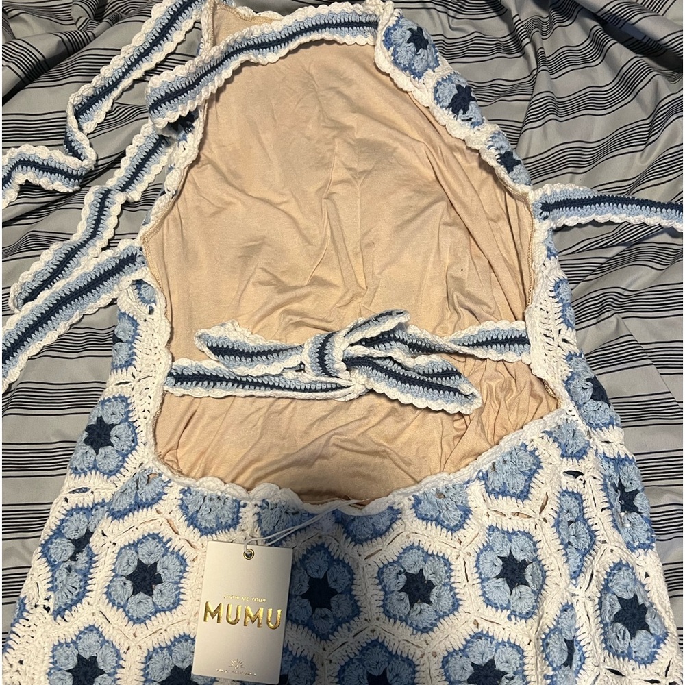 Show Me Your Mumu XL crochet tie halter dress